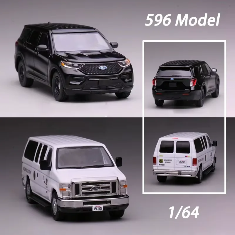 

Модель 596 в масштабе 1/64 E350/EXPLORER, полицейская модель автомобиля из сплава, орнамент, сувенир, коллекция, подарок для хобби