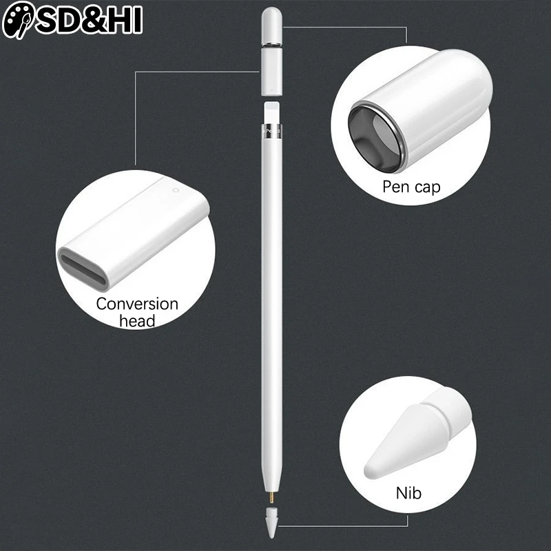 

3PCS/Set Charging Adapter Magnetic Pencil Cap Stylus Replacement Built-in Smart Chip Lightweight For Iphone Pencil 1 Accessories