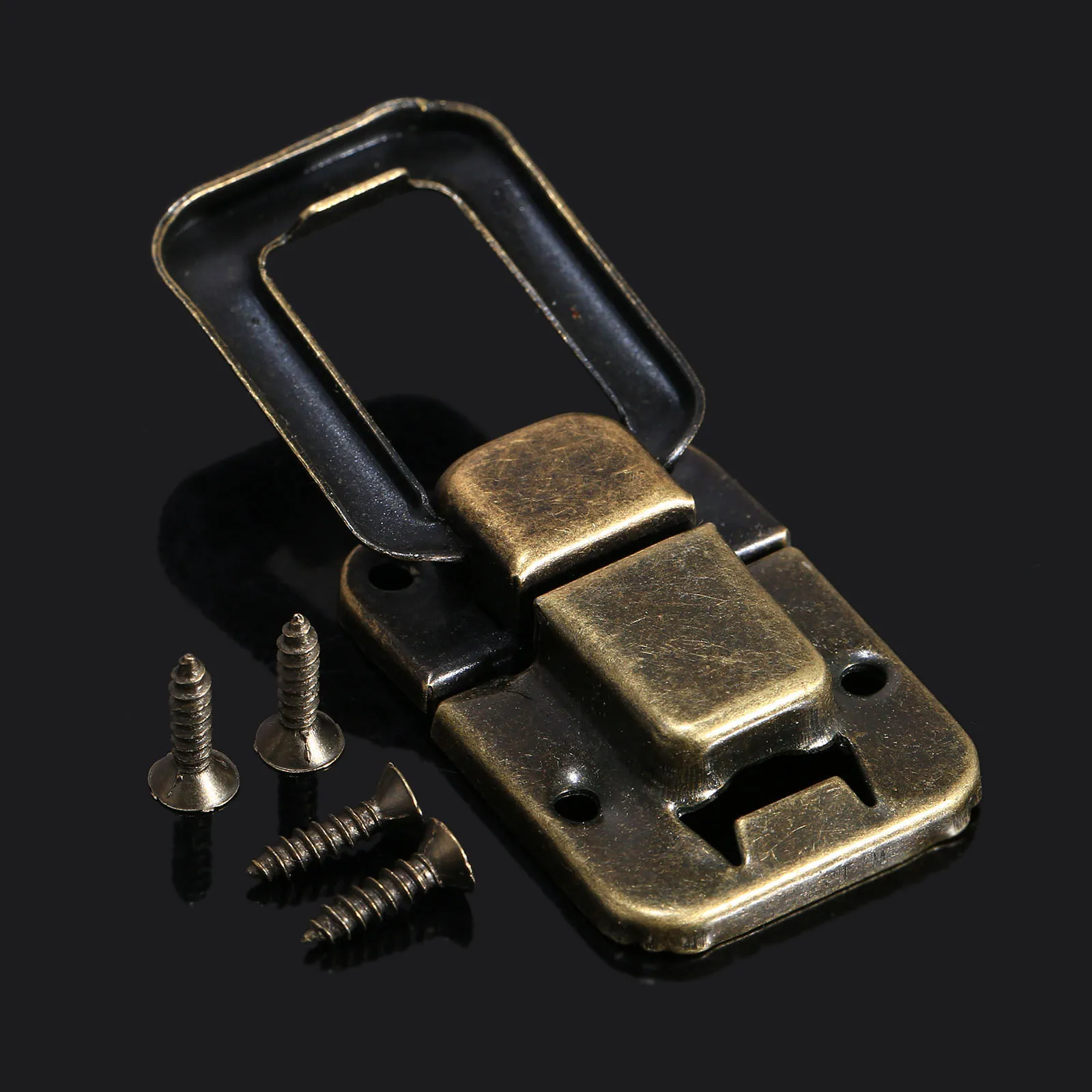 

6Pcs Jewelry Box Wood Suitcase Hasp Latch Toggle Latch Hardware Accessories 37mm x 25mm Antique Bronze/Gold Box Handbag Buckle