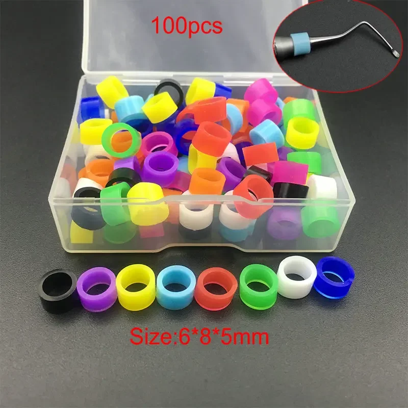 100Pcs/box Dental Silicone Code Rings Autoclavable Color Code Rings Dentistry Materials