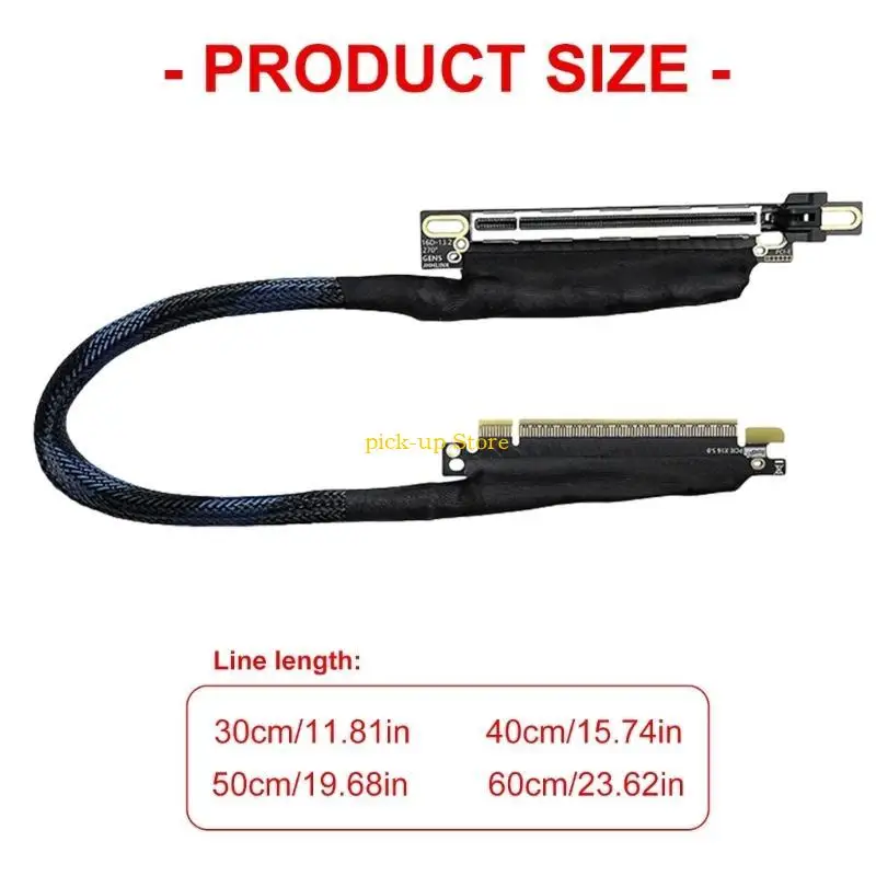 Q5WA Flexibel 270 graden PCIE 5,0 x16 verlengkabel Linksinvoer Stabiliteitsnoer