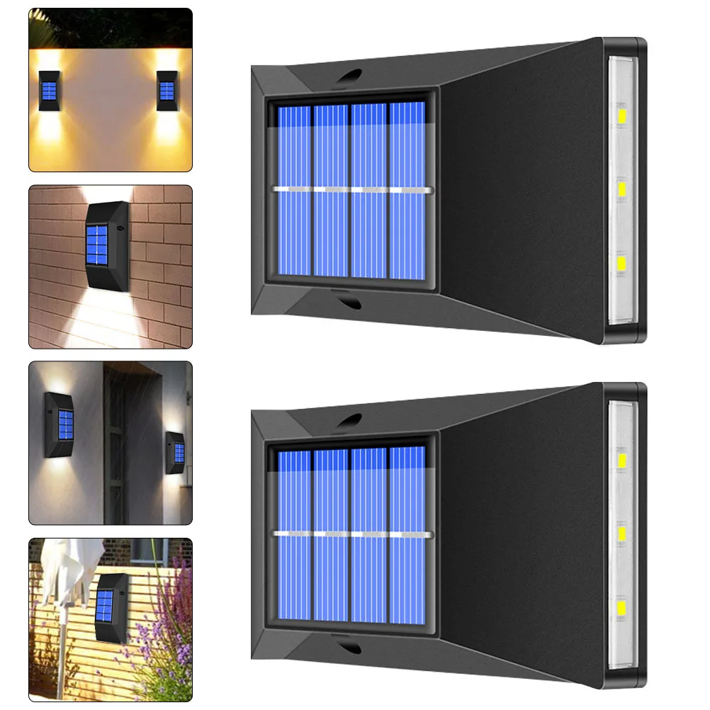 

2Pcs Solar Decorative Wall Light Outdoor Garden Fence Lamp LED Light Durable Outdoor Landscape Lamp