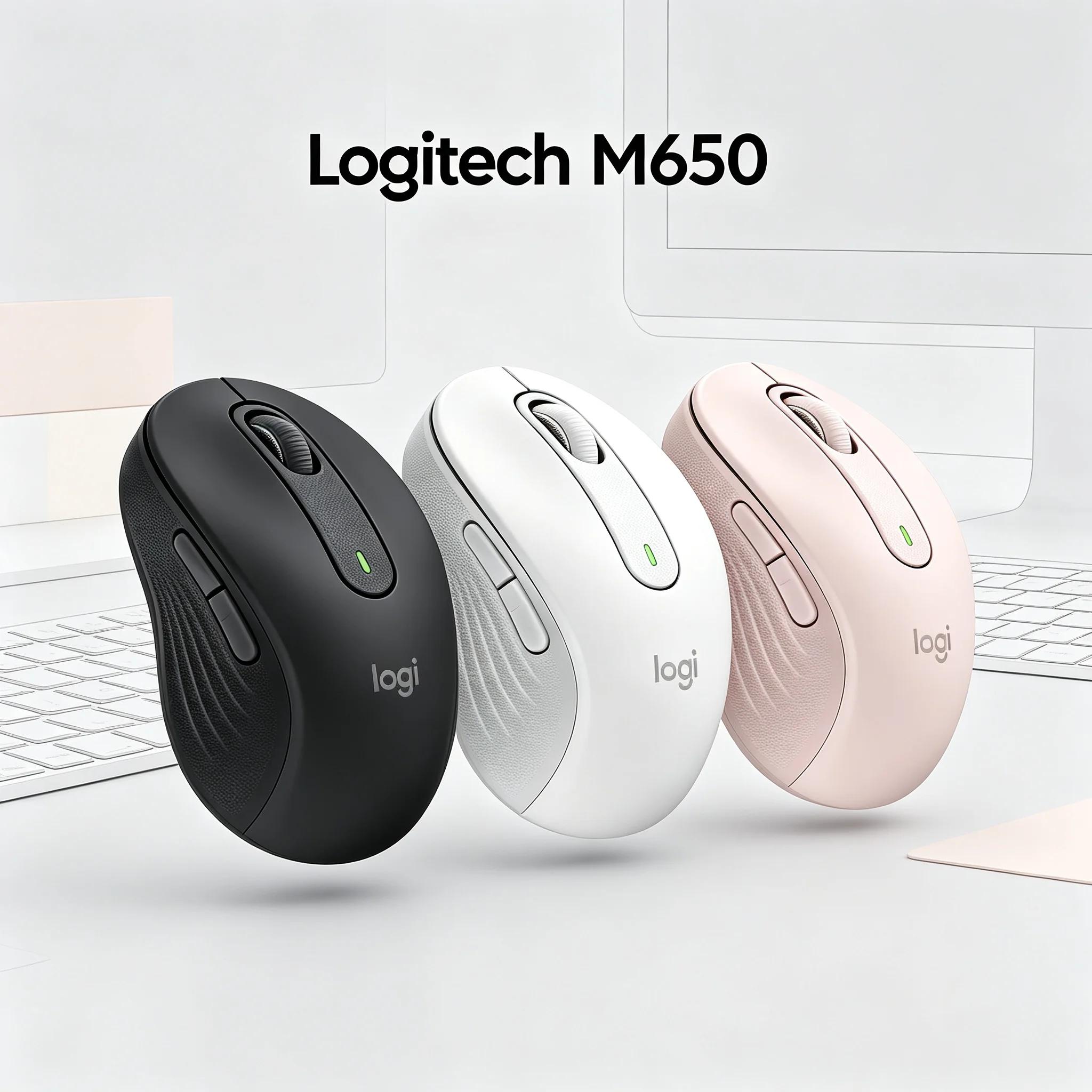 Logitech M650 Signature Dual Connect Wireless Mouse Bluetooth & Logi Bolt Receiver Ergonomic Contoured Grip Silent Click 4000DPI