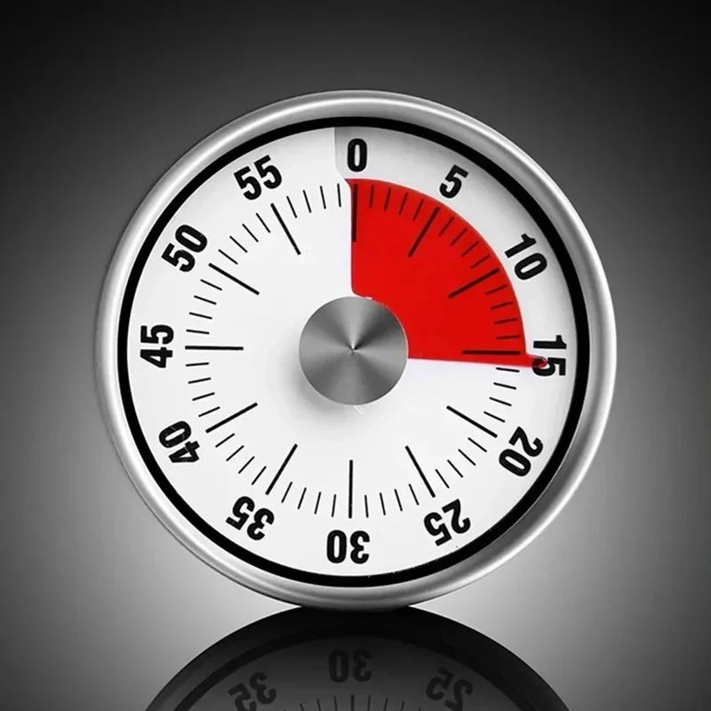 Stainless Steel Mechanical Kitchen Timer, Magnetic Egg Timer, Cooking Baking Alarm Clock for Home