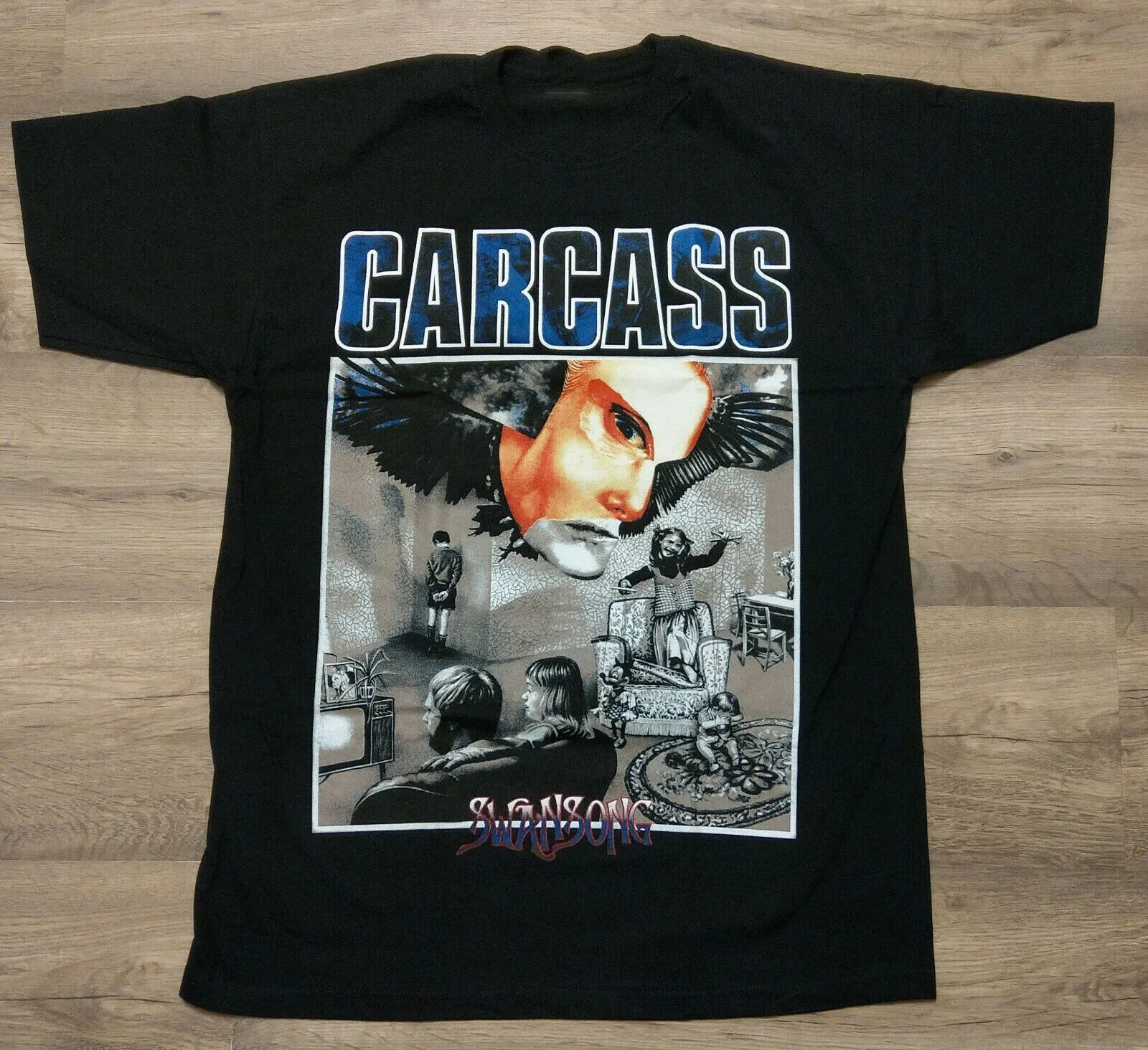 Carcass Swansong Band Black Cotton T Shirt Size S 5Xl