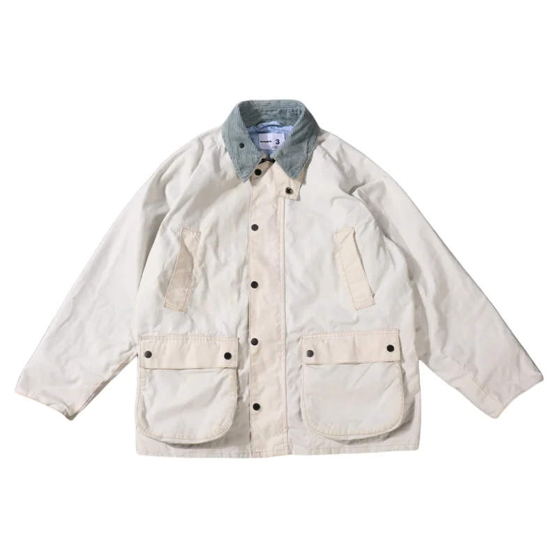 Chaqueta Retro de Pana Bedale para Hombre, Estilo Workwear, Sin Cera, Cuello Vuelto, Manga Larga, Algodón, Moda Casual de Pri...