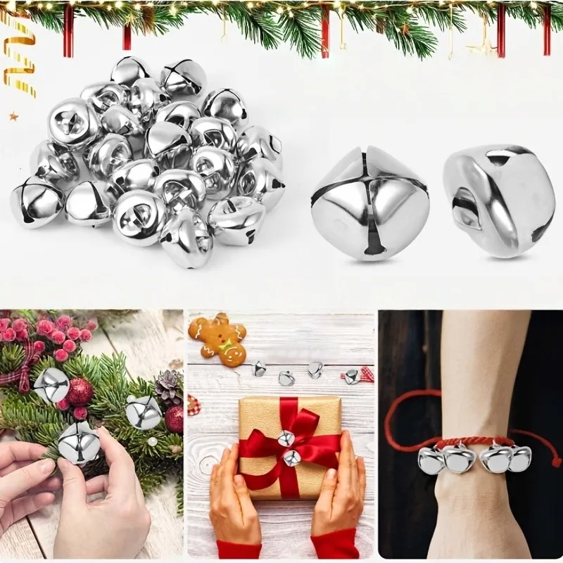 6mm Metal Craft Bells 50 pcs, Metal Alloy Material, Clear Crisp Sound, for Wedding Decoration, Multipurpose, Silver