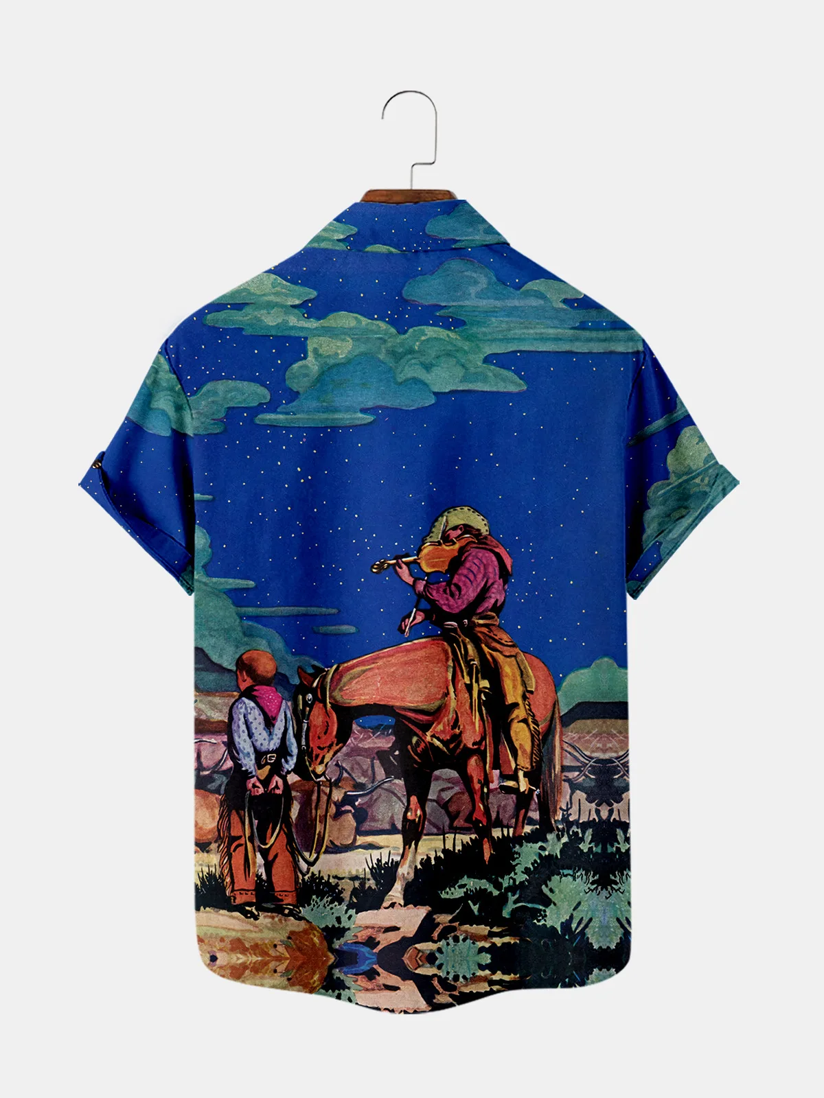 Männer der hemd Y2k hombre CowBoy muster kurzarm shirt männer street Hawaii retro hemd Harajuku männer hemd