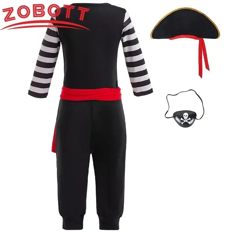 2024 nuovi bambini Carnevale Pasqua Fantasia Bambini Cappello da pirata Cintura Costume Festa di compleanno Ragazzi Ragazze Pirata Cosplay Set di abiti