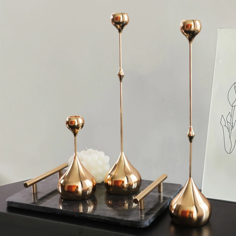 Vintage Elegant Teardrop Candle Holders Set 3 Piece,Candles Taper Candle Holders 13.7