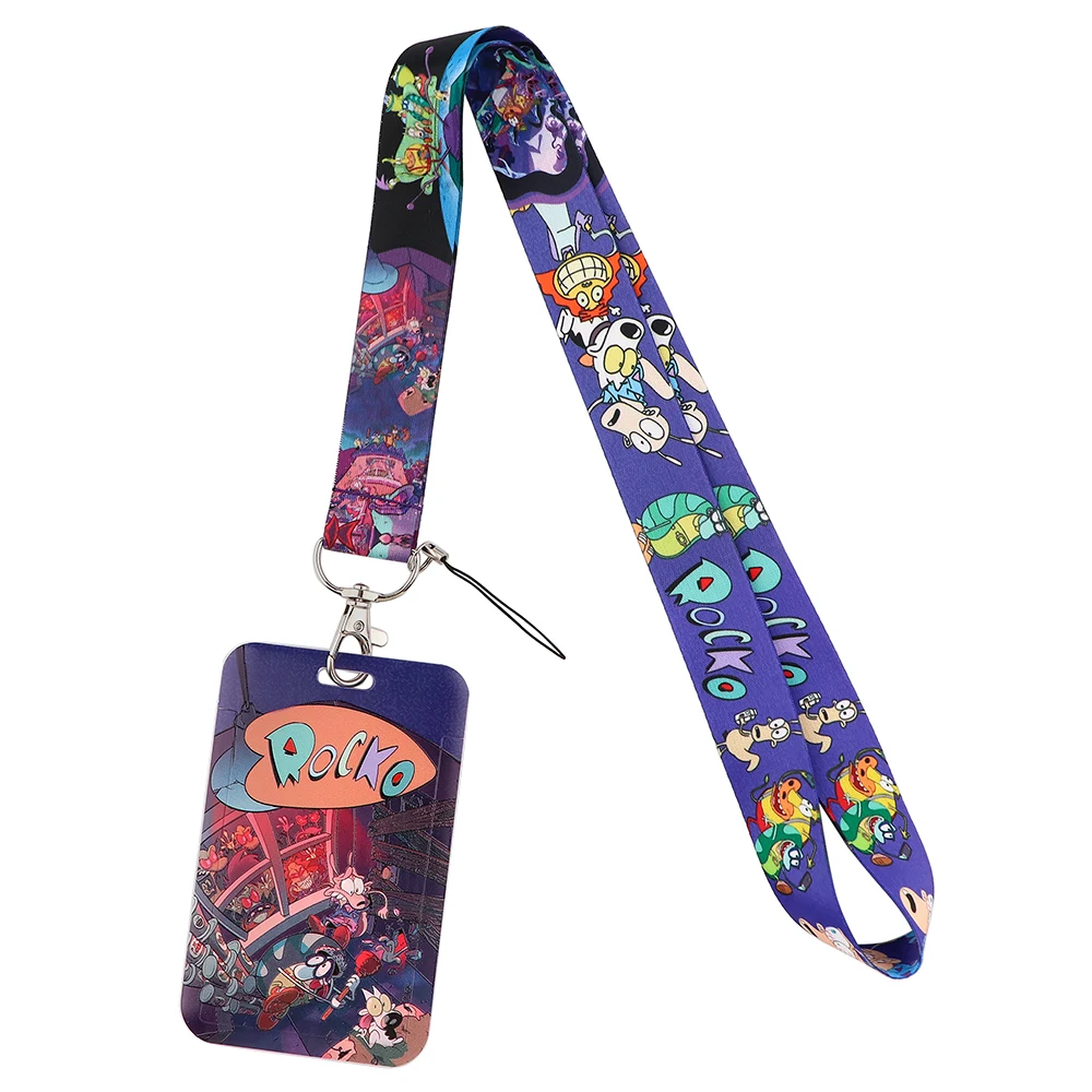 KKZ079 Animation Cartoon Neck Strap Lanyard Keychain ID Card Badge Holder Pass DIY Hang Rope Accessories Gifts For Friends Kids