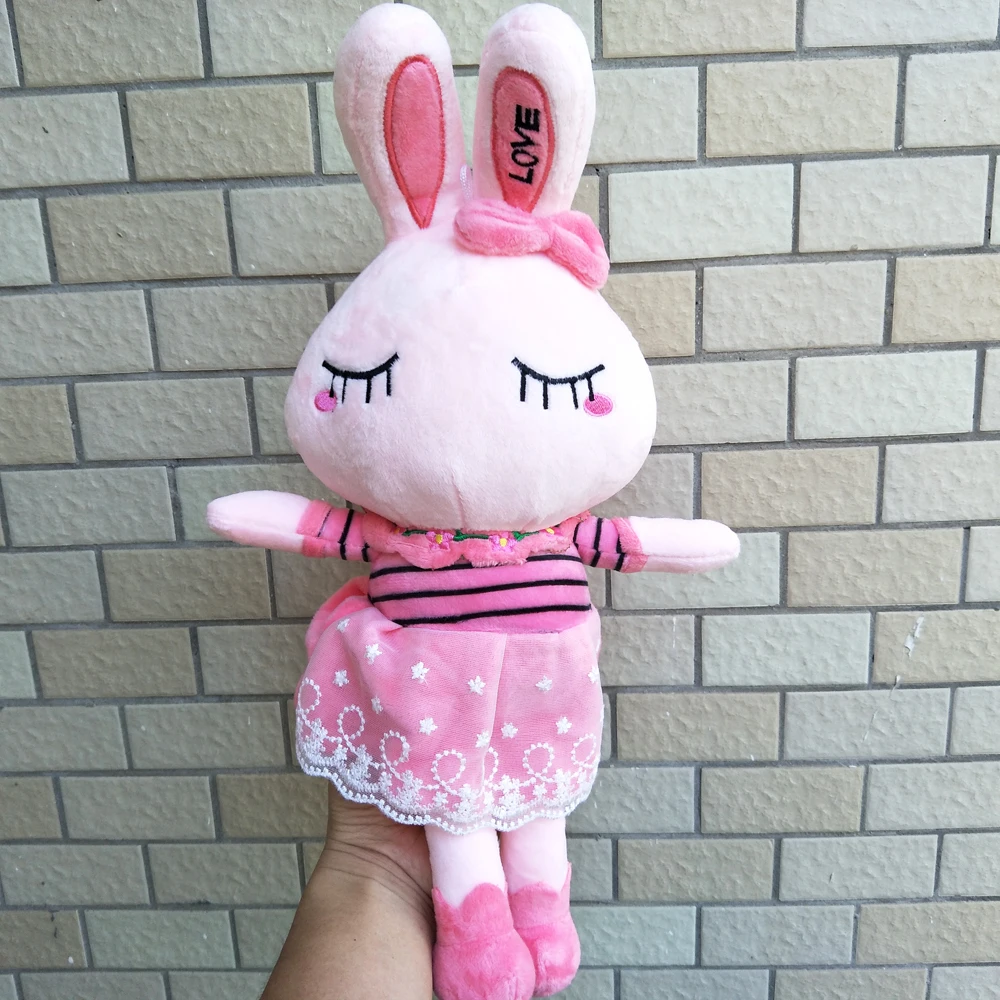 

Pink Close Eyes Rabbit Plush Stuffed Toy For Kid Birthday Gift