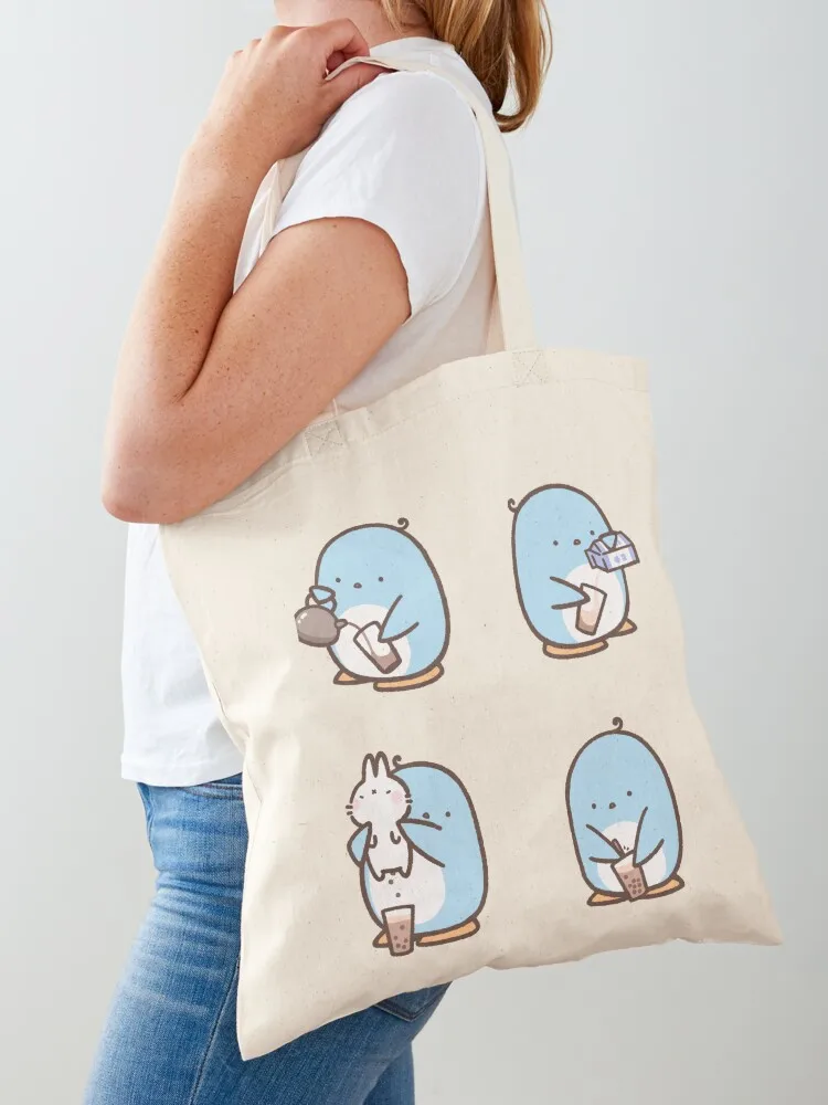 Boba Penguin Set Tote Bag bags for women Canvas bag for women Women's bags