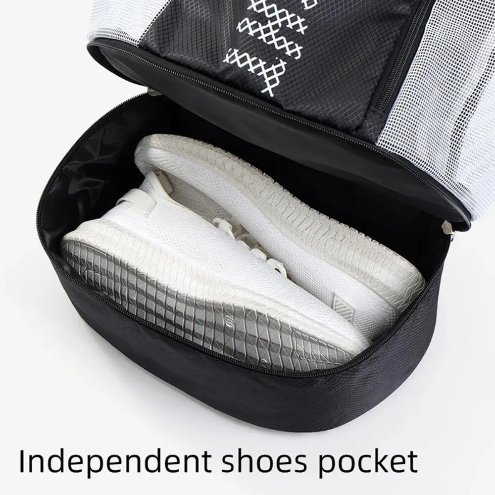 

Прозрачный рюкзак большой емкости на шнурке, дышащая сетчатая сумка для обуви, карман для сухого и влажного хранения, прозрачная видимая застежка на шнурке