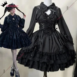Victorian Gothic Lolita Dress Women Punk Style Sweet Lace Bow Eveing Party Dresses Harajuku Japanese Y2k Cosplay Princess Dress