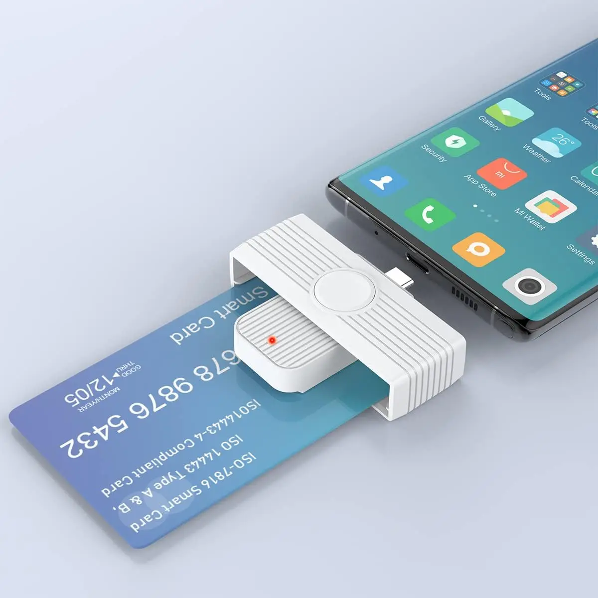 Leitor de Cartão Inteligente Tipo C CAC, Leitores PIV CAC de Acesso Comum USB C Militar DOD Compatíveis com Windows, Mac OS e Telefone Android