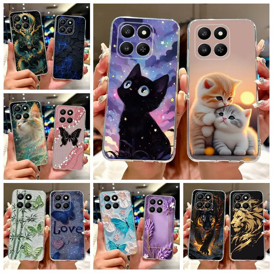 Für Honor 400 Smart 5G Fall LGN-NX1 Nette Katze Gemalt Abdeckung Weiche Silikon Fall Für Honor X7d 4G HonorX7d 5G Honor400 Smart Stoßstange