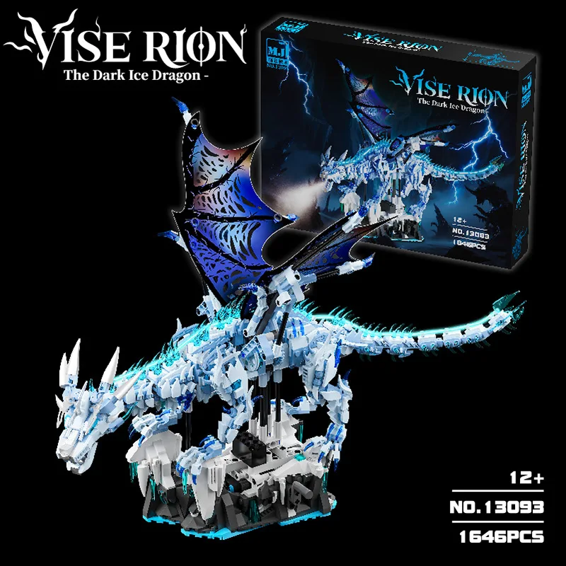 Magic Dark Ice Dragon Building Block World Of Monster Figure Sapphiron Model Assembled Collection Toy For Kids Christmas Gift