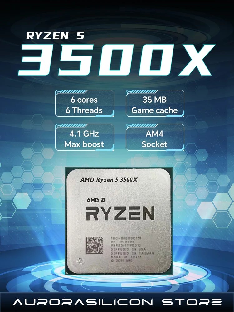 AMD Ryzen 5 3500X 6 cœurs 6 fils B450 DDR4 4.1GHz nouveau processeur d'unité centrale série 3000 R5 3500x TDP 65W Socket AM4 mais sans ventilateur