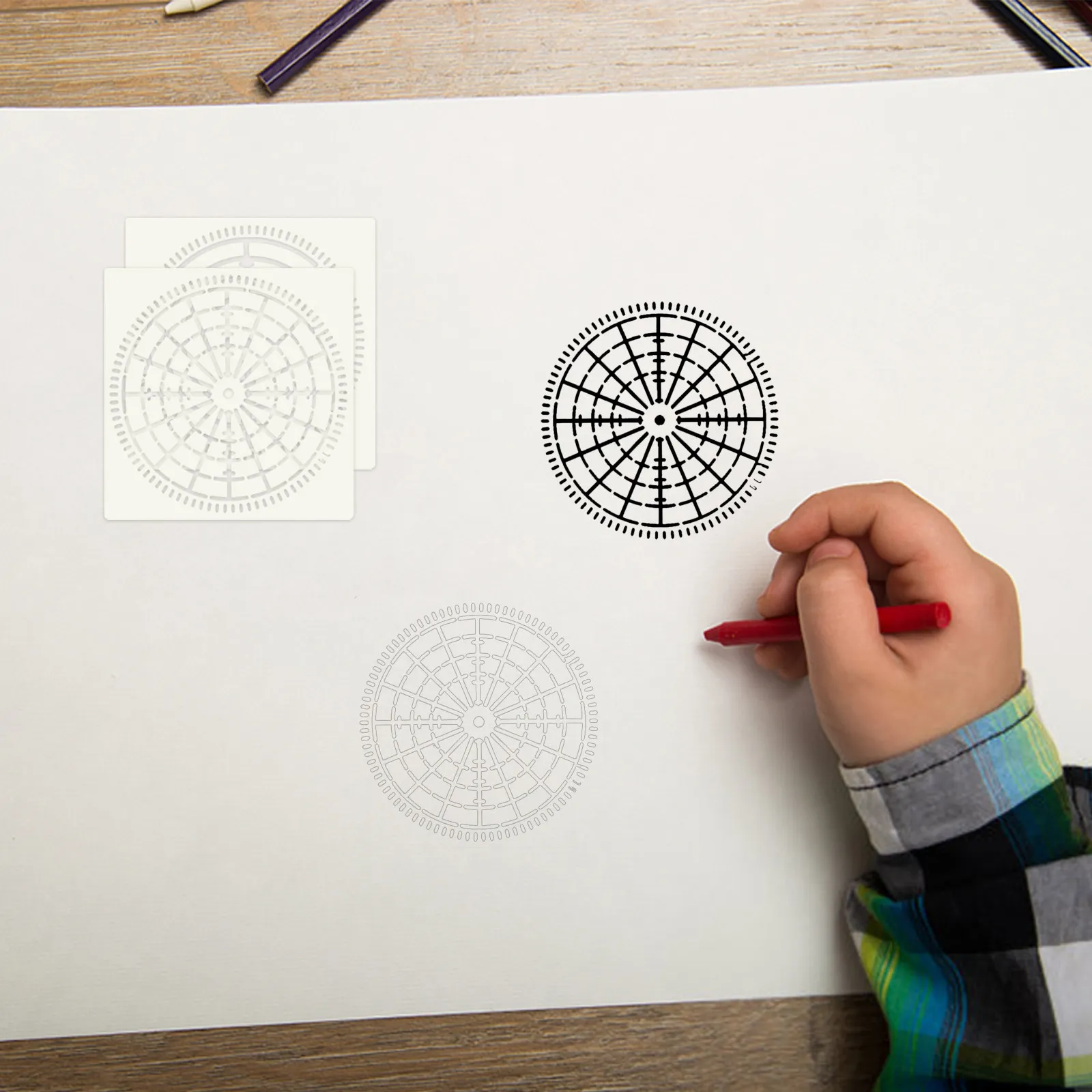 12Pcs Mandala Dot Drawing Templates Pet Stencil Set Creative Painting Molds Multipurpose Scrapbook Planner DIY Accessories