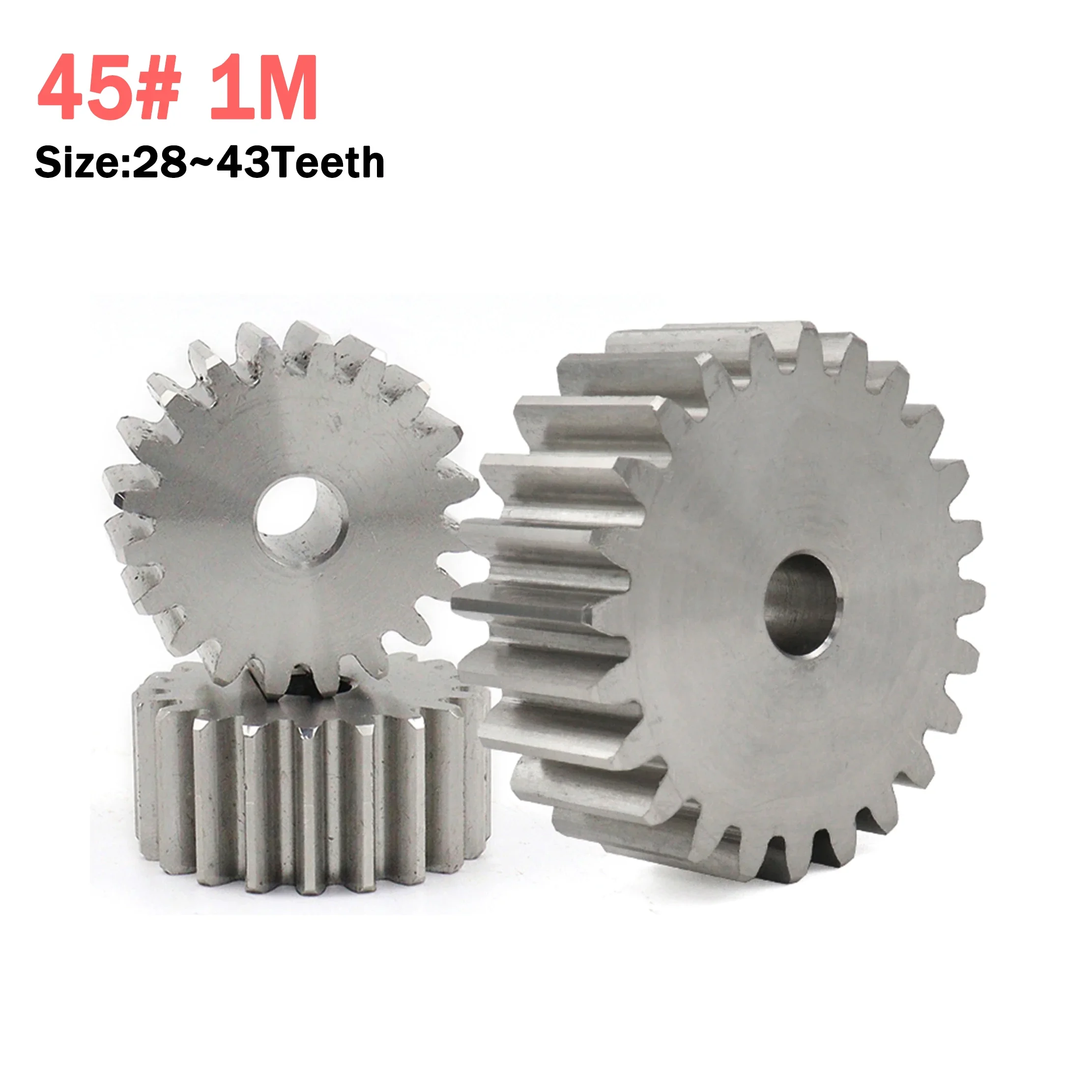 Spur Gear 1M Pinion Gear 1 Motor Gear Parts Transmission Accessories 28-43Teeth 45# Steel