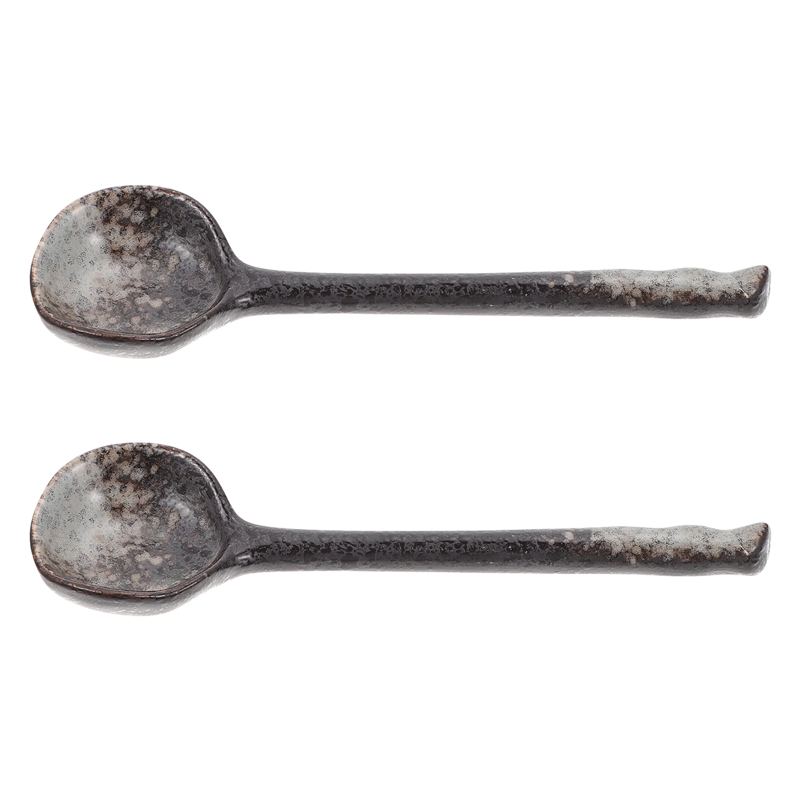 2 قطعة ملاعق شوربة من الخيزران سيراميك عالي الجودة سهل التثبيت مكان بسيط عصري طويل مقبض أدوات مائدة المطبخ #6