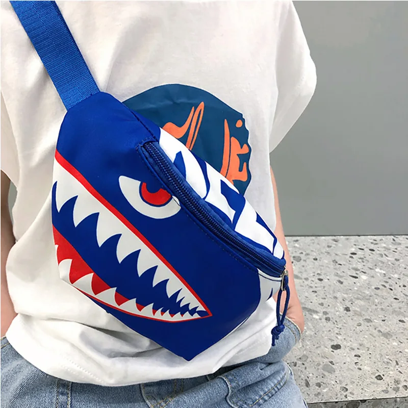 Shark Crossbody Bag Waistbag for Boy Children Casual Catoon Cute Bag for Girls Small Adjustable Belt Kids Animal Shoulder Bags