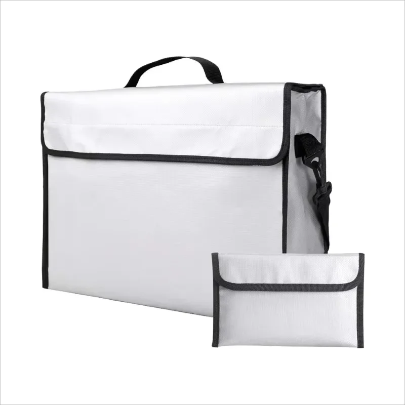Fire-resistant bag, large waterproof bag (15X12X5 inches), safety bag with silicone coating and zipper