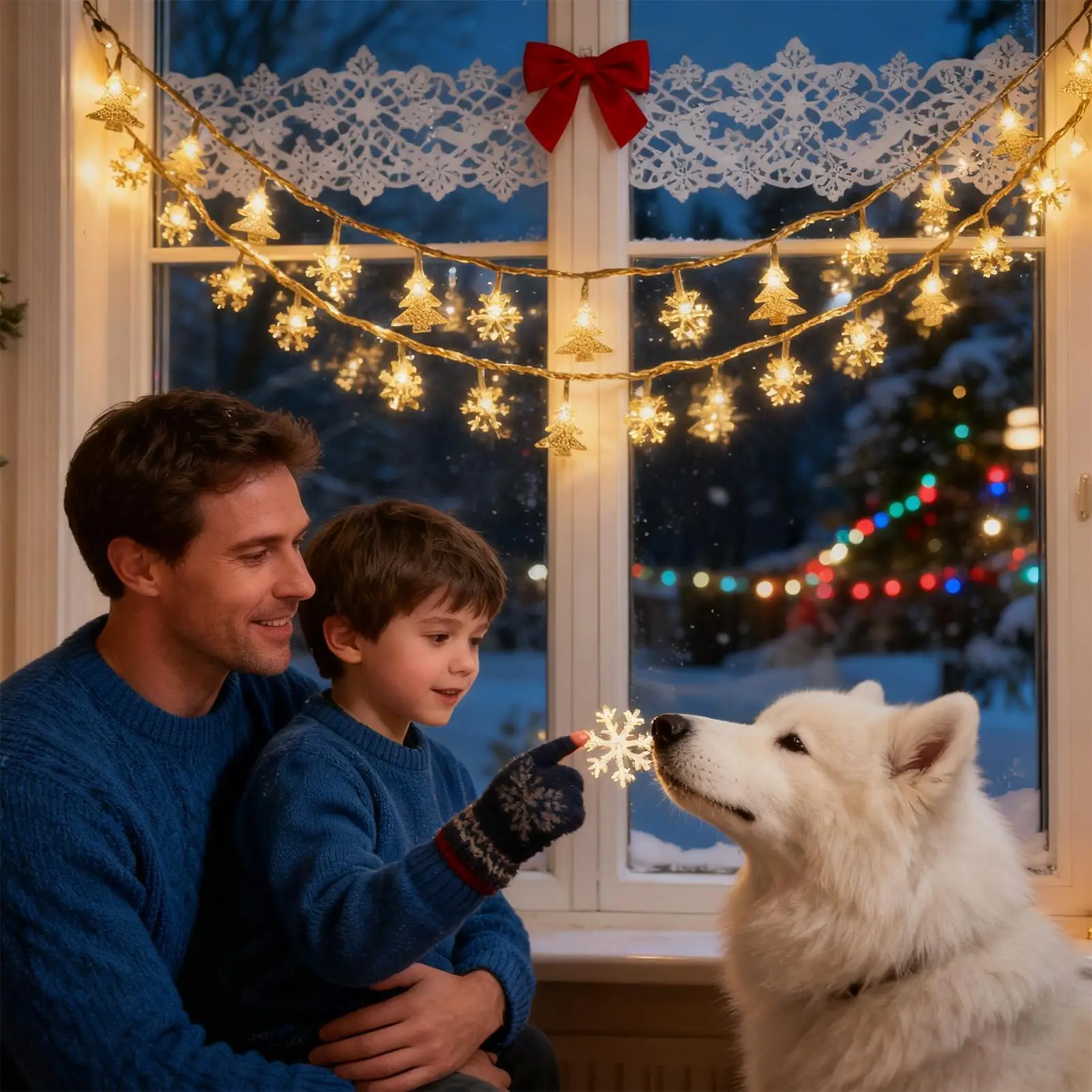 

Светодиодные рождественские огни 16 футов на батарейках уличные гирлянды рождественские украшения для внутреннего и наружного сада, двора, патио