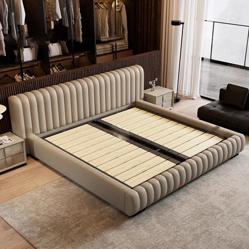 

European Design Bed Double Bedroom Girls Simple Safe Bed Headboards Space Saving Multifunctional Camas De Casal Hotel Furniture