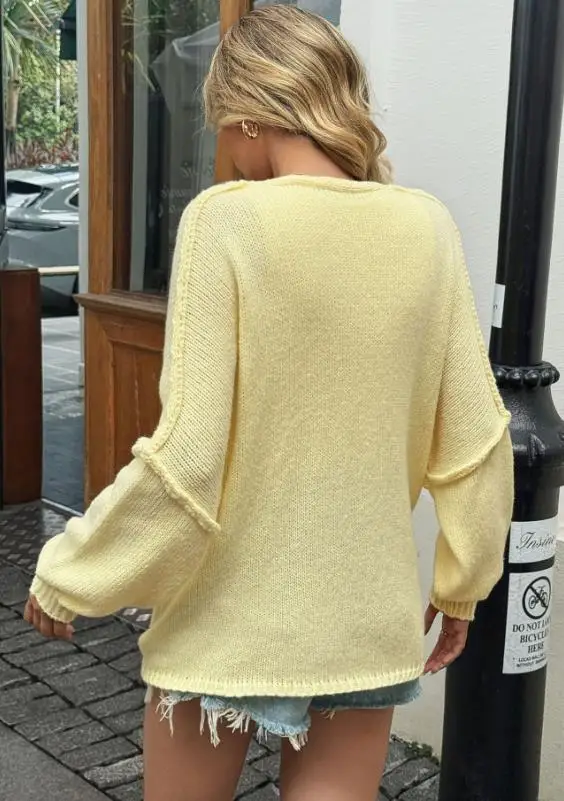 

New 2025 Autumn and Winter Solid Color V-Neck Knitted Sweater Cardigan for Women's Casual and Simple Pit Stripe Knitted Jacket