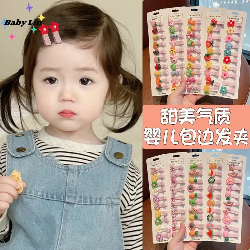 Pinzas para el pelo de frutas para niños, 10 piezas, Clip para flequillo lateral para bebé, tocado Kawaii para niñas, accesorios para el cabello,