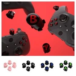 eXtremeRate Replacement ABXY Buttons for Xbox Core Wireless Controller (Xbox Series X/S), Xbox One S/X, Elite - Black and Red