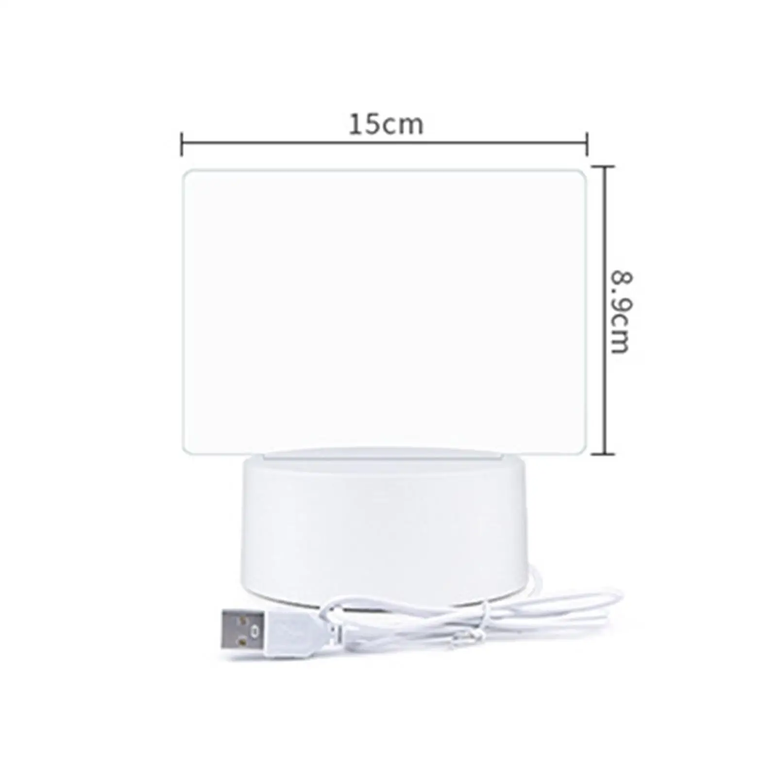 Acrylic Drying Board Lighted USB Note Board Includes Marker Pens Glow Message