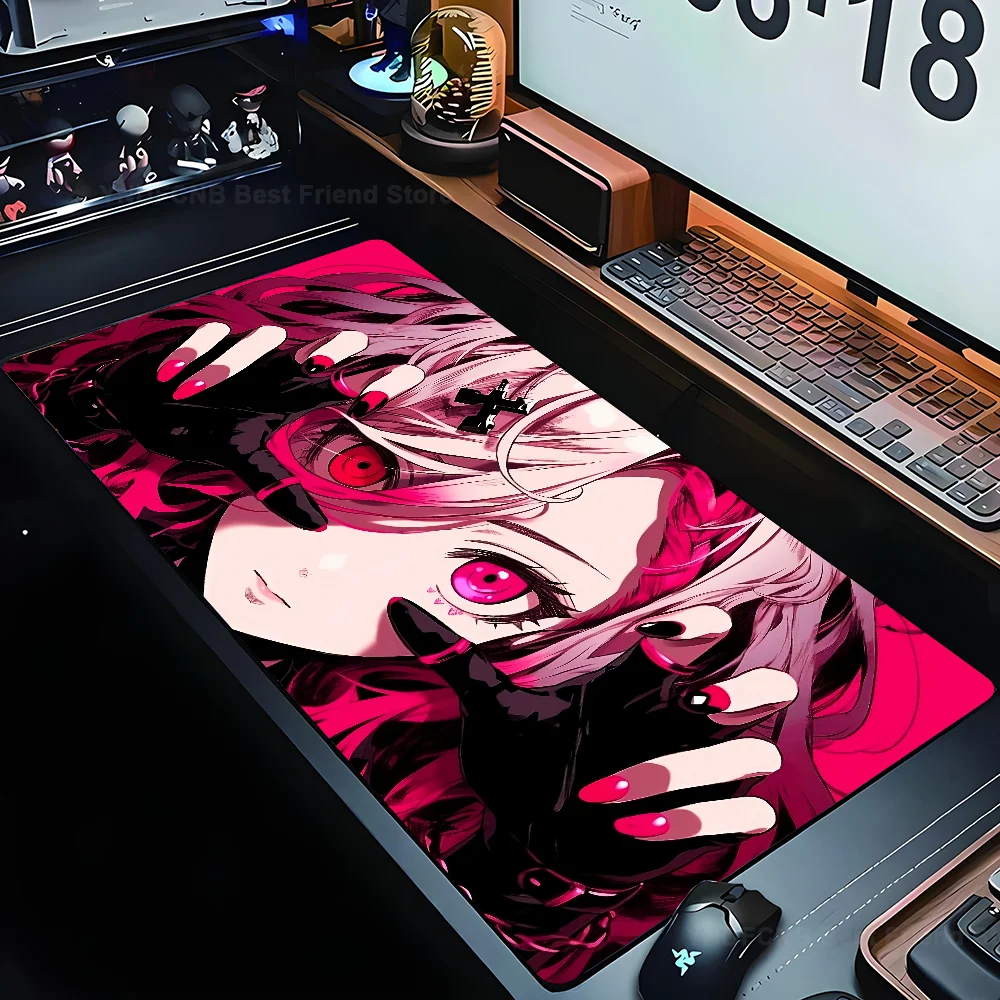 

Anime Girl Mousepad Mouse Mat Desk Mat With Pad gaming accessories Prime Gaming XXL Keyboard Pad Stitch Padding Mat