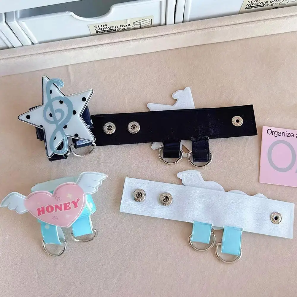 Polka Dot PVC Bag Extender Clip with Double D-Rings Strap Hanger Charm Holder for Itabag DIY Handbag Accessories