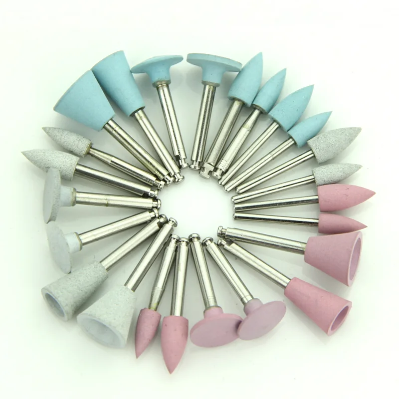 10pcs/Pack LODDEN Dental Silicone Grinding Heads RA Teeth Polisher for Low-speed Bending Machine Ceramics Polishing Dental Tools