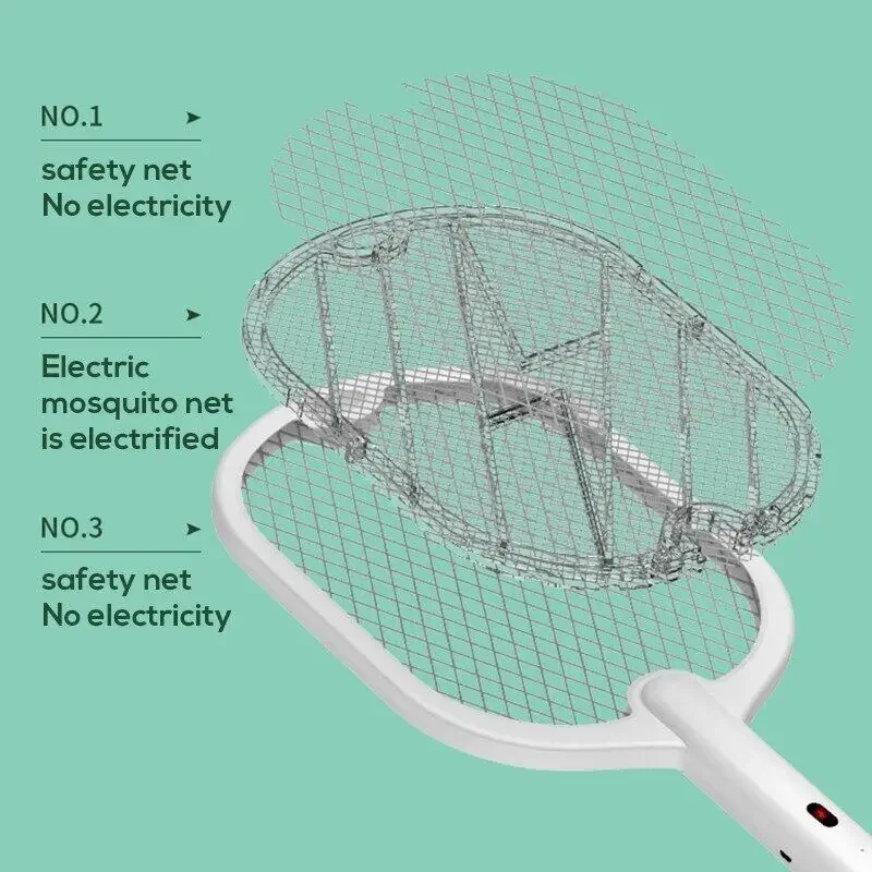3 In 1 Electric Mosquito Swatter Mosquito Killer Lamp Killer Insect 3000V Type-C Rechargeable Mosquito Fly