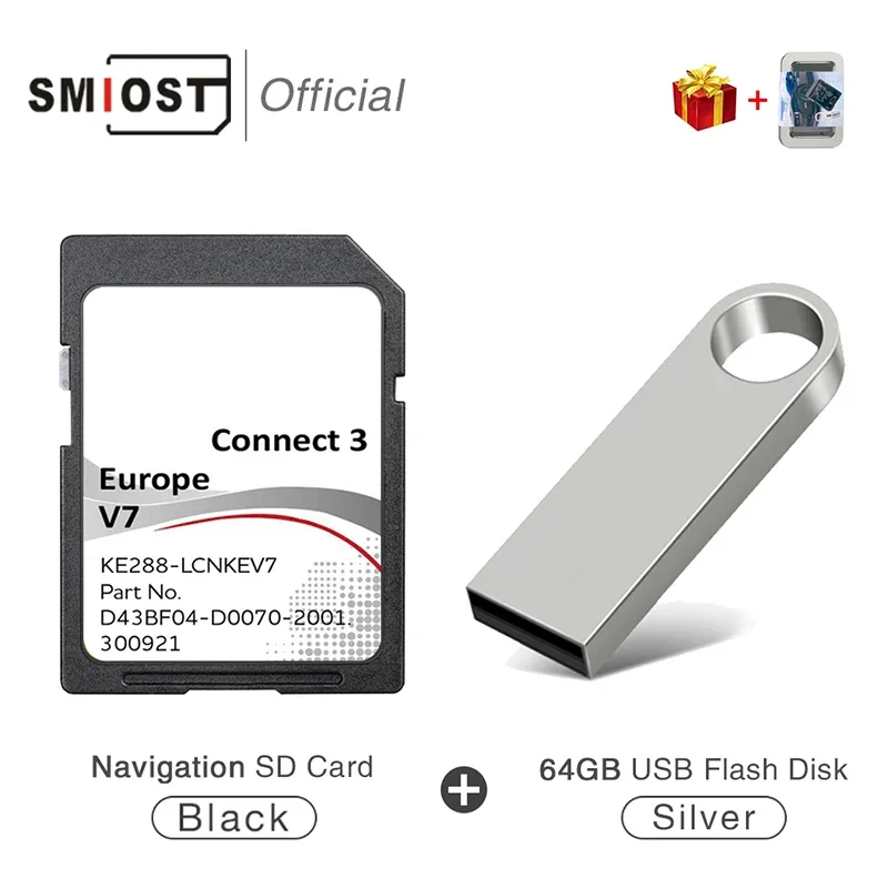 SMIOST C3V7 Free Shipping for Nissan Connect3 V7 16GB Sat Nav Map LCN3 SD Card Juke Qashqai