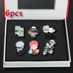 1set Brooch Jujutsu Kaisen Enamel Pin Anime Action Figure Gojo Satoru Cat Peripheral Metal Badge Bag Denim Lapel Pin Accessories