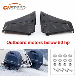 1 Pair Small Hydrofoil Boat Motor Stabiliser Enigne Components for 4-50HP Outboard with Bolt Nut ABS Black Boat Parts