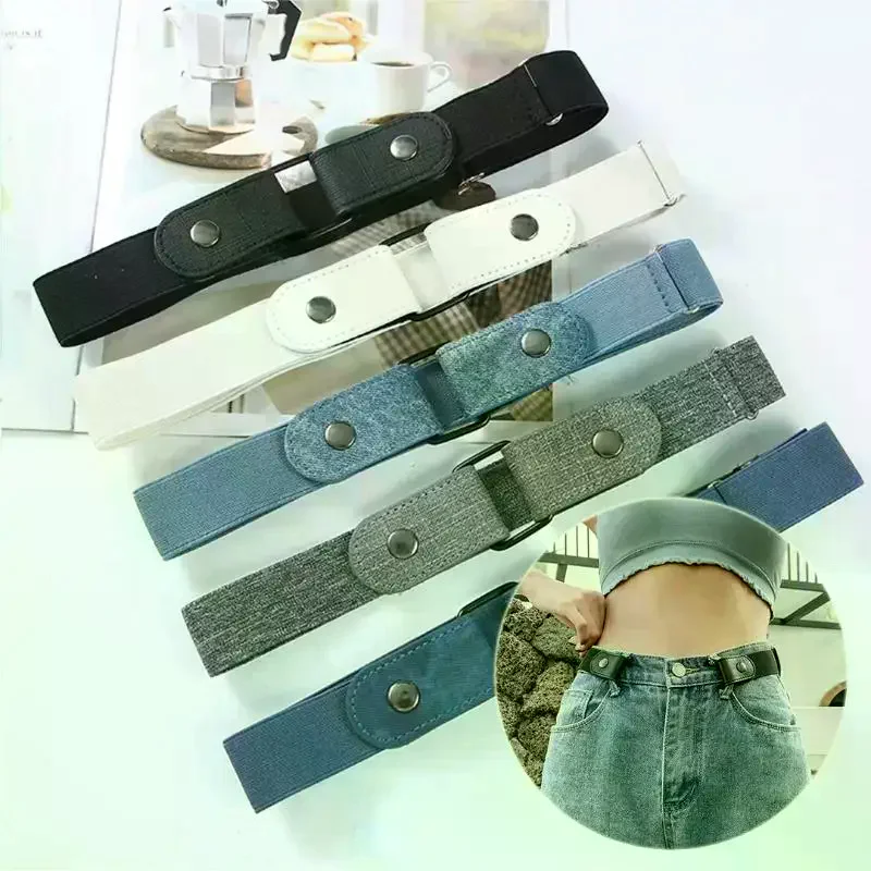 حزام خصر مرن قابل للتعديل، حزام غير مرئي، أحزمة خالية من الإبزيم للنساء والرجال، فستان جان بدون إبزيم، سهل الارتداء #1