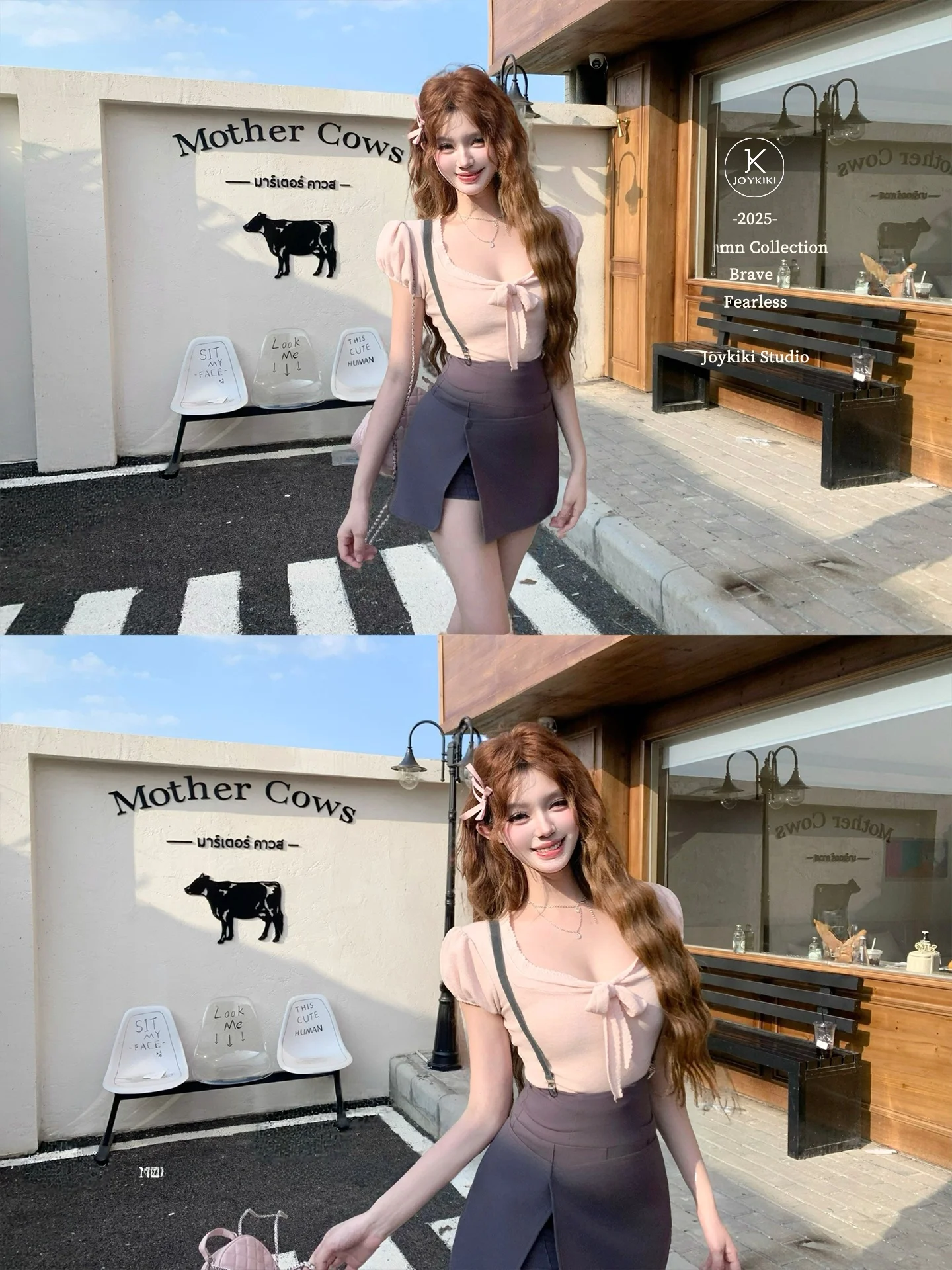 

Комплект Joykiki Pure Desire Style: эластичный топ с рукавами-фонариками и шорты с высокой талией для женщин, летний модный образ