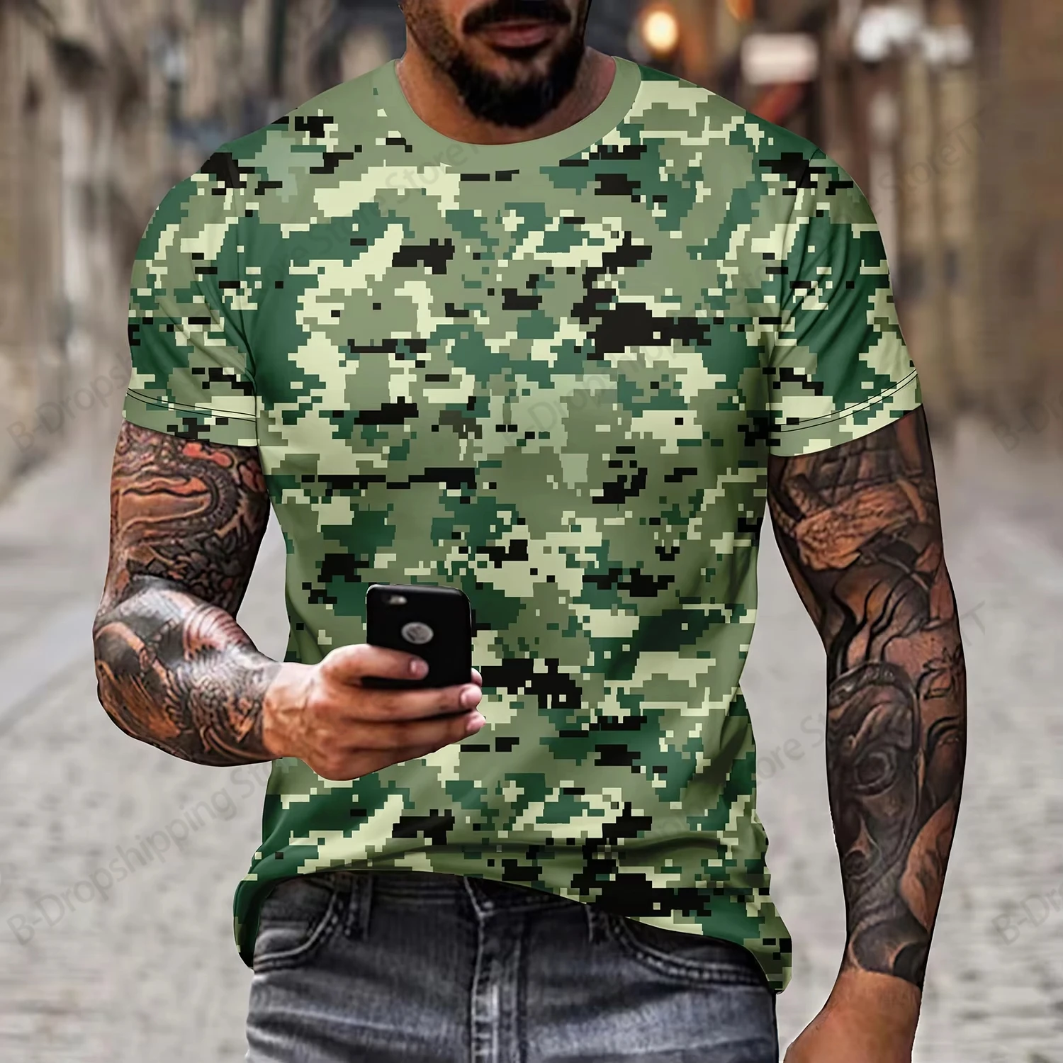 2026 New Tactical Concealment Camouflage 3D Printed T-shirt Men Women Fashion Sports Short Sleeve Tops Tees Men Clothing Hunting