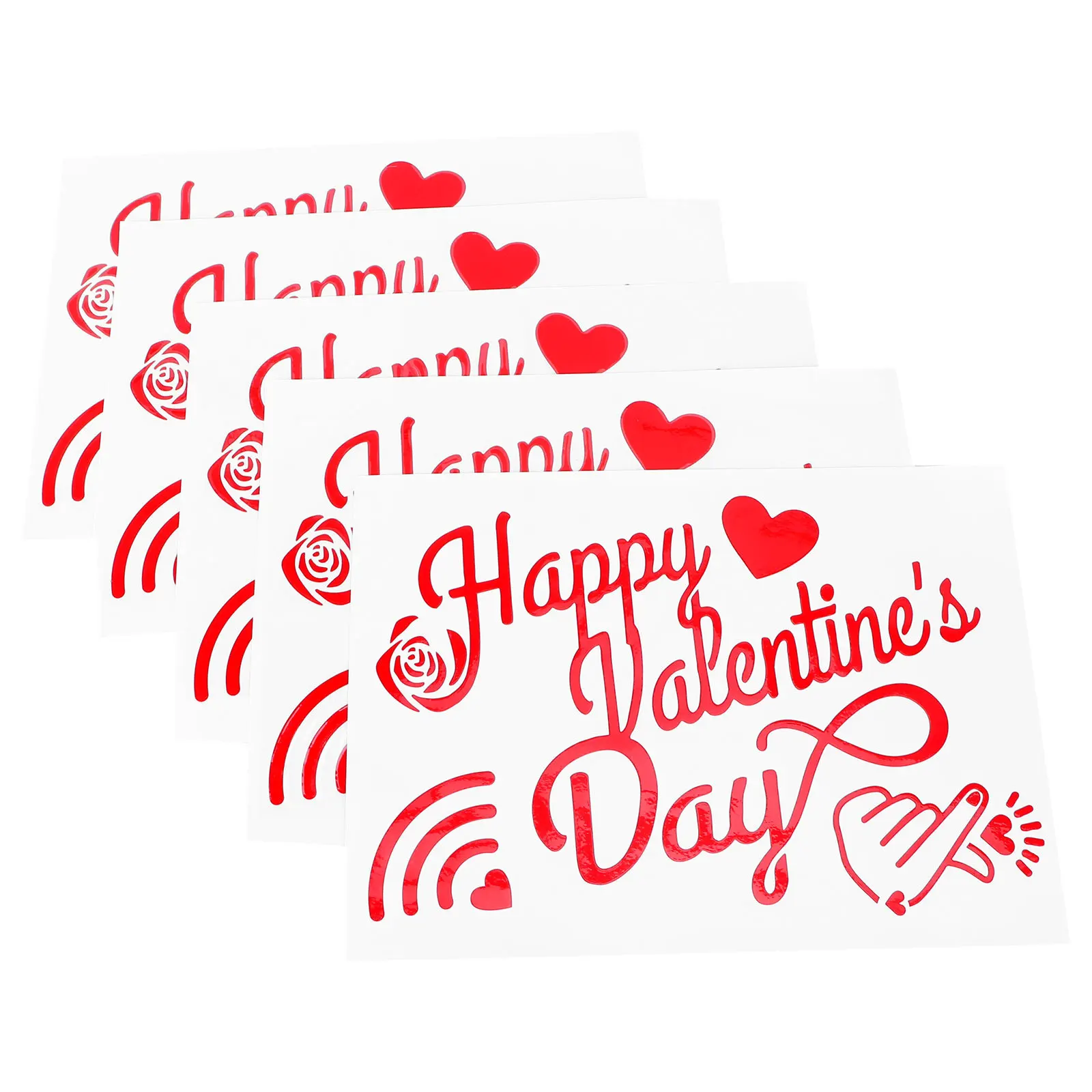 5Pcs Wedding Letters Balloon Stickers Durable Red PVC Decorative Party Balloon Decal Festival Birthday Room Decor