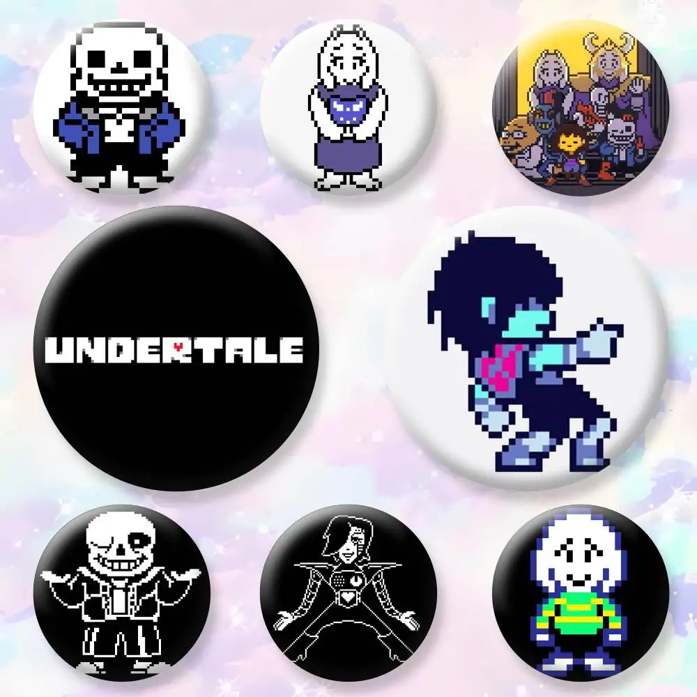 

U-Undertale Badges Creative Tinplate Button PinsBrooch Badge Clothes Backpack