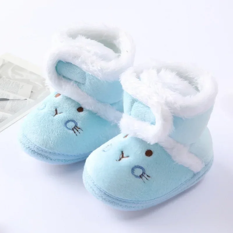 Winter Newborn Boys Soft Sole First Walker Autumn Baby Shoes Girl 1 Year Toddler Fur Warm Snow Boots 0-18 Months Socks Shoes