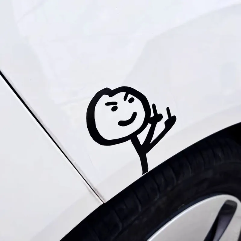 1PC Funny Middle Finger Waterproof Vinyl Sticker, for Motorbike Side Panel Front Fairing Fuel Tank Car Electric Scooter Decor