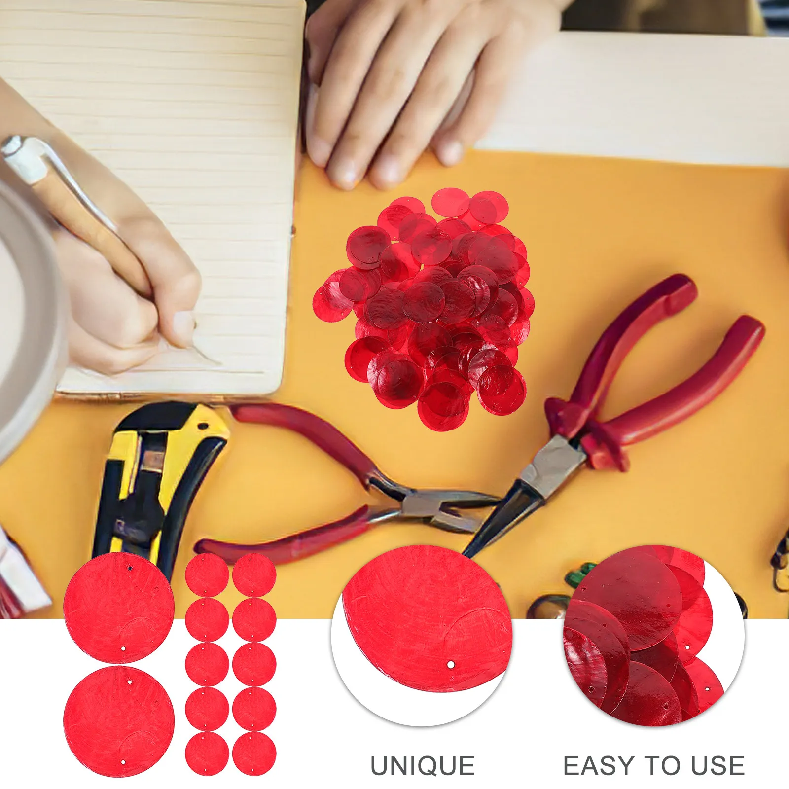 

100Pcs Round Natural Shell Pieces Flat Shells Slices for DIY Wind Chime Making Jewelry Crafting Earring Pendant Charm Beading