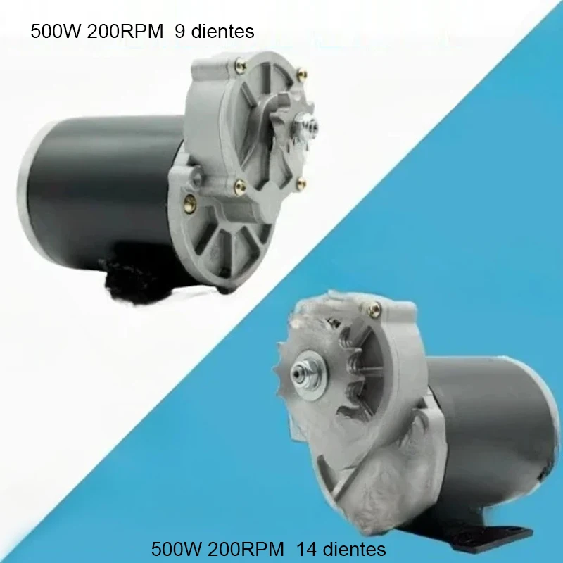 12V 24V 500W 200RPM DC Geared Motor, 9 Teeth/14 Teeth, High Torque Fertilizing Motor, Multi-purpose Sprocket